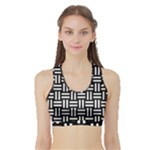 Frets Mosaic Pattern Geometric Sports Bra with Border