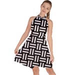 Frets Mosaic Pattern Geometric Sleeveless Halter Neck A-Line Dress