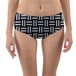 Frets Mosaic Pattern Geometric Reversible Mid-Waist Bikini Bottoms