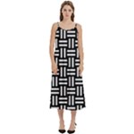 Frets Mosaic Pattern Geometric Casual Spaghetti Strap Midi Dress