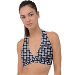 Frets Mosaic Pattern Geometric Halter Plunge Bikini Top