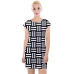 Frets Mosaic Pattern Geometric Cap Sleeve Bodycon Dress