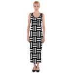 Frets Mosaic Pattern Geometric Fitted Maxi Dress