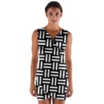 Frets Mosaic Pattern Geometric Wrap Front Bodycon Dress