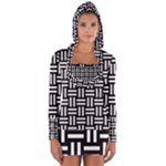 Frets Mosaic Pattern Geometric Long Sleeve Hooded T-shirt