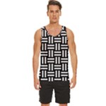 Frets Mosaic Pattern Geometric Men s Wide Collar Tank Top