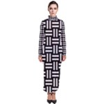 Frets Mosaic Pattern Geometric Turtleneck Maxi Dress