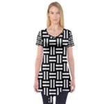 Frets Mosaic Pattern Geometric Short Sleeve Tunic 