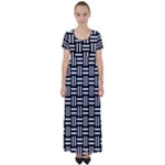 Frets Mosaic Pattern Geometric High Waist Short Sleeve Maxi Dress