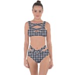 Frets Mosaic Pattern Geometric Bandaged Up Bikini Set 