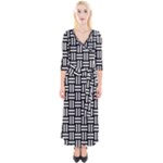 Frets Mosaic Pattern Geometric Quarter Sleeve Wrap Maxi Dress