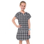 Frets Mosaic Pattern Geometric Kids  Drop Waist Dress