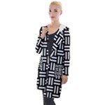 Frets Mosaic Pattern Geometric Hooded Pocket Cardigan