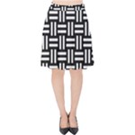 Frets Mosaic Pattern Geometric Velvet High Waist Skirt