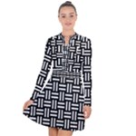 Frets Mosaic Pattern Geometric Long Sleeve Panel Dress