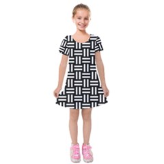 Frets Mosaic Pattern Geometric Kids  Short Sleeve Velvet Dress from ArtsNow.com