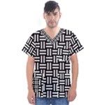 Frets Mosaic Pattern Geometric Men s V-Neck Scrub Top