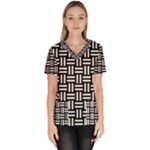 Frets Mosaic Pattern Geometric Women s V-Neck Scrub Top