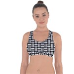 Frets Mosaic Pattern Geometric Cross String Back Sports Bra