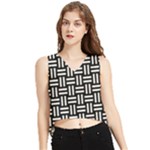 Frets Mosaic Pattern Geometric V-Neck Cropped Tank Top