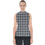 Frets Mosaic Pattern Geometric Mock Neck Shell Top