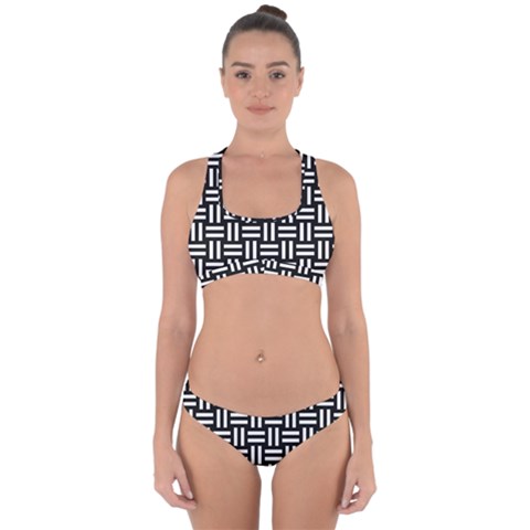 Frets Mosaic Pattern Geometric Cross Back Hipster Bikini Set from ArtsNow.com