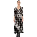 Frets Mosaic Pattern Geometric Button Up Boho Maxi Dress