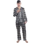 Frets Mosaic Pattern Geometric Men s Long Sleeve Satin Pajamas Set