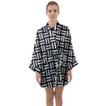 Frets Mosaic Pattern Geometric Long Sleeve Satin Kimono