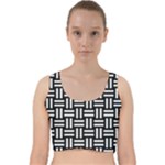 Frets Mosaic Pattern Geometric Velvet Racer Back Crop Top