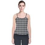 Frets Mosaic Pattern Geometric Velvet Spaghetti Strap Top