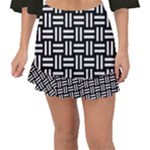 Frets Mosaic Pattern Geometric Fishtail Mini Chiffon Skirt