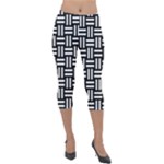 Frets Mosaic Pattern Geometric Lightweight Velour Capri Leggings 