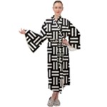 Frets Mosaic Pattern Geometric Maxi Velvet Kimono