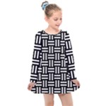 Frets Mosaic Pattern Geometric Kids  Long Sleeve Dress