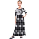 Frets Mosaic Pattern Geometric Kids  Quarter Sleeve Maxi Dress