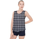 Frets Mosaic Pattern Geometric Bubble Hem Chiffon Tank Top