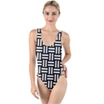 Frets Mosaic Pattern Geometric High Leg Strappy Swimsuit