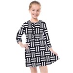 Frets Mosaic Pattern Geometric Kids  Quarter Sleeve Shirt Dress