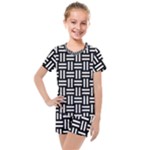 Frets Mosaic Pattern Geometric Kids  Mesh T-Shirt and Shorts Set