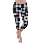 Frets Mosaic Pattern Geometric Lightweight Velour Capri Yoga Leggings