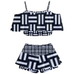 Frets Mosaic Pattern Geometric Kids  Off Shoulder Skirt Bikini