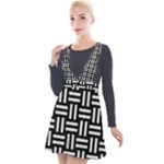 Frets Mosaic Pattern Geometric Plunge Pinafore Velour Dress