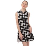 Frets Mosaic Pattern Geometric Sleeveless Shirt Dress