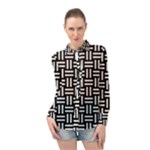 Frets Mosaic Pattern Geometric Long Sleeve Chiffon Shirt