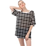 Frets Mosaic Pattern Geometric Oversized Chiffon Top