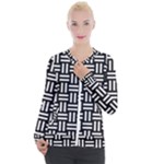 Frets Mosaic Pattern Geometric Casual Zip Up Jacket