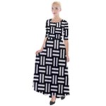 Frets Mosaic Pattern Geometric Half Sleeves Maxi Dress