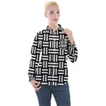 Frets Mosaic Pattern Geometric Women s Long Sleeve Pocket Shirt