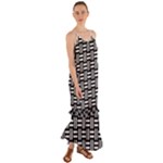 Frets Mosaic Pattern Geometric Cami Maxi Ruffle Chiffon Dress